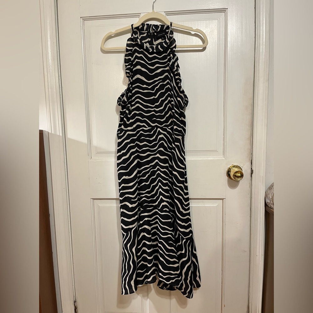 Who What Wear Black and White Zebra Maxi Dress